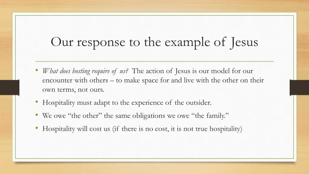 our response to the example of jesus