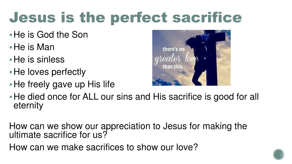 jesus is the perfect sacrifice