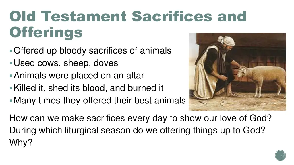 old testament sacrifices and offerings offered