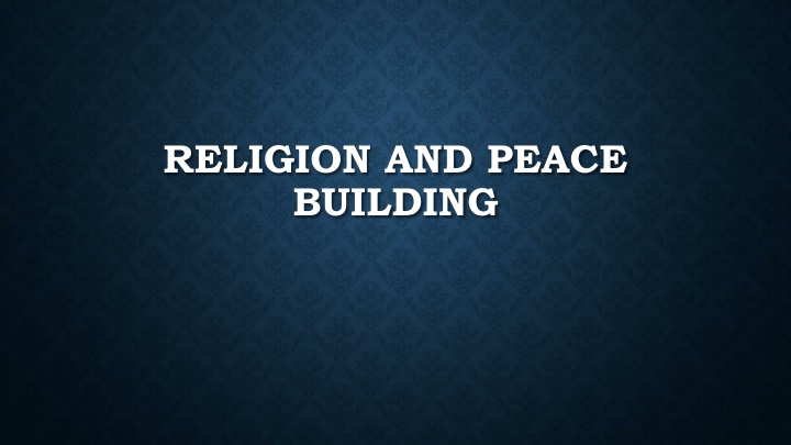 religion and peace building