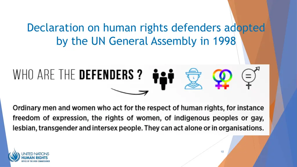 declaration on human rights defenders adopted