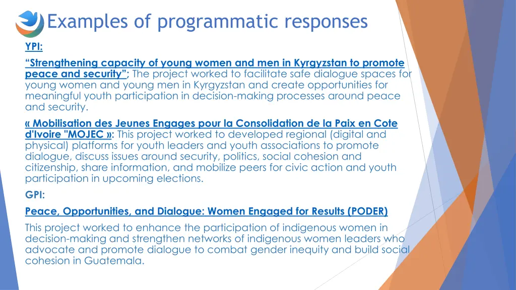 examples of programmatic responses