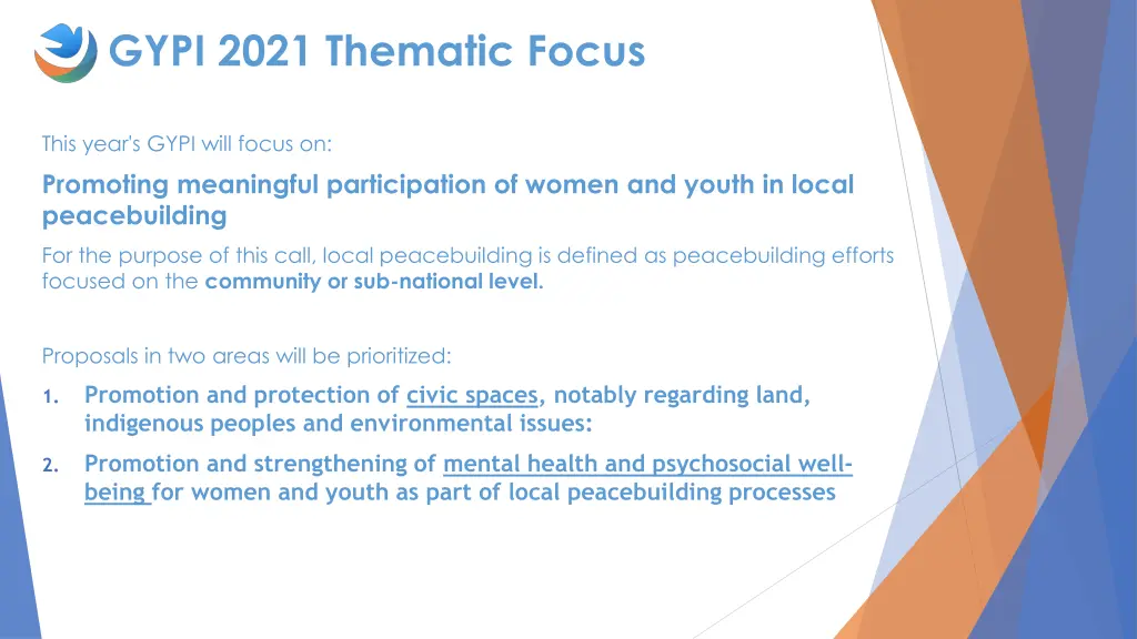 gypi 2021 thematic focus