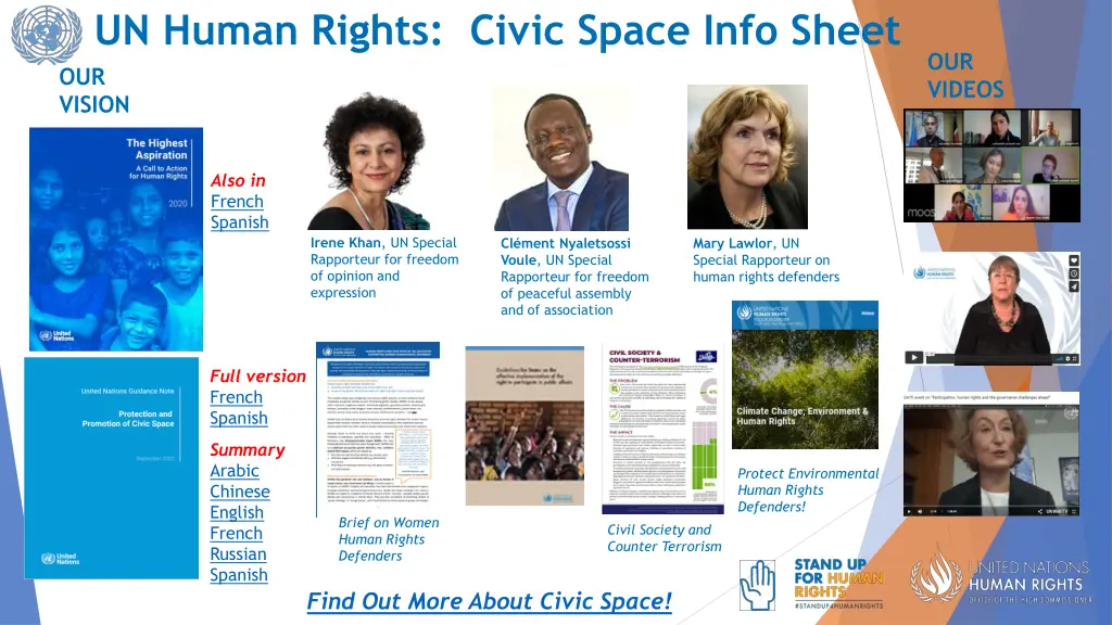 un human rights civic space info sheet our vision