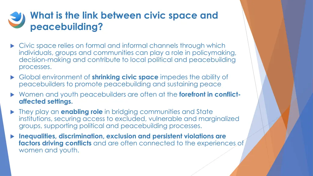 what is the link between civic space