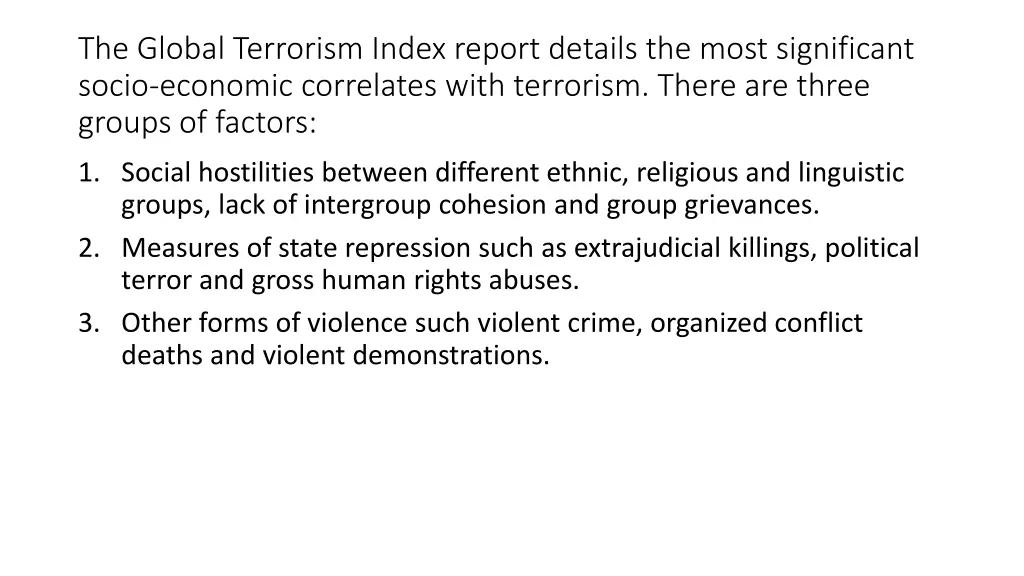 the global terrorism index report details