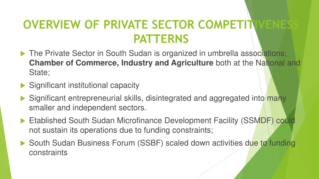 overview of private sector competitiveness