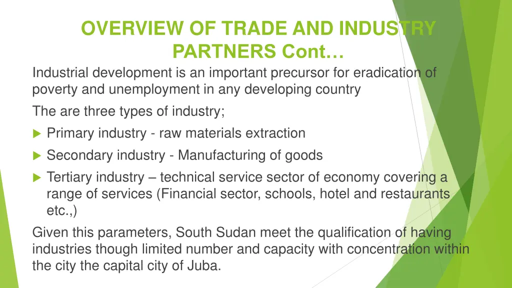 overview of trade and industry partners cont