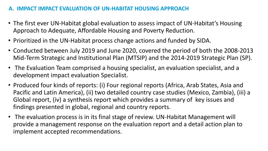 a impact impact evaluation of un habitat housing