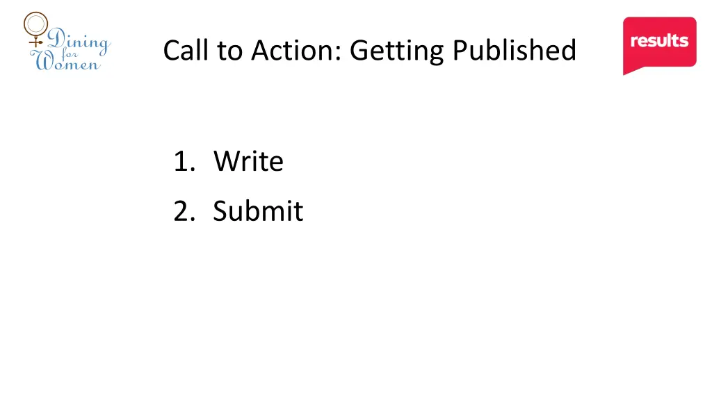 call to action getting published