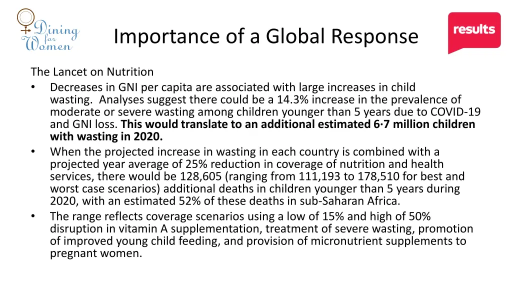 importance of a global response 5