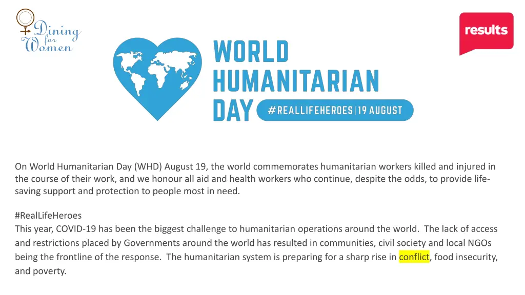 on world humanitarian day whd august 19 the world