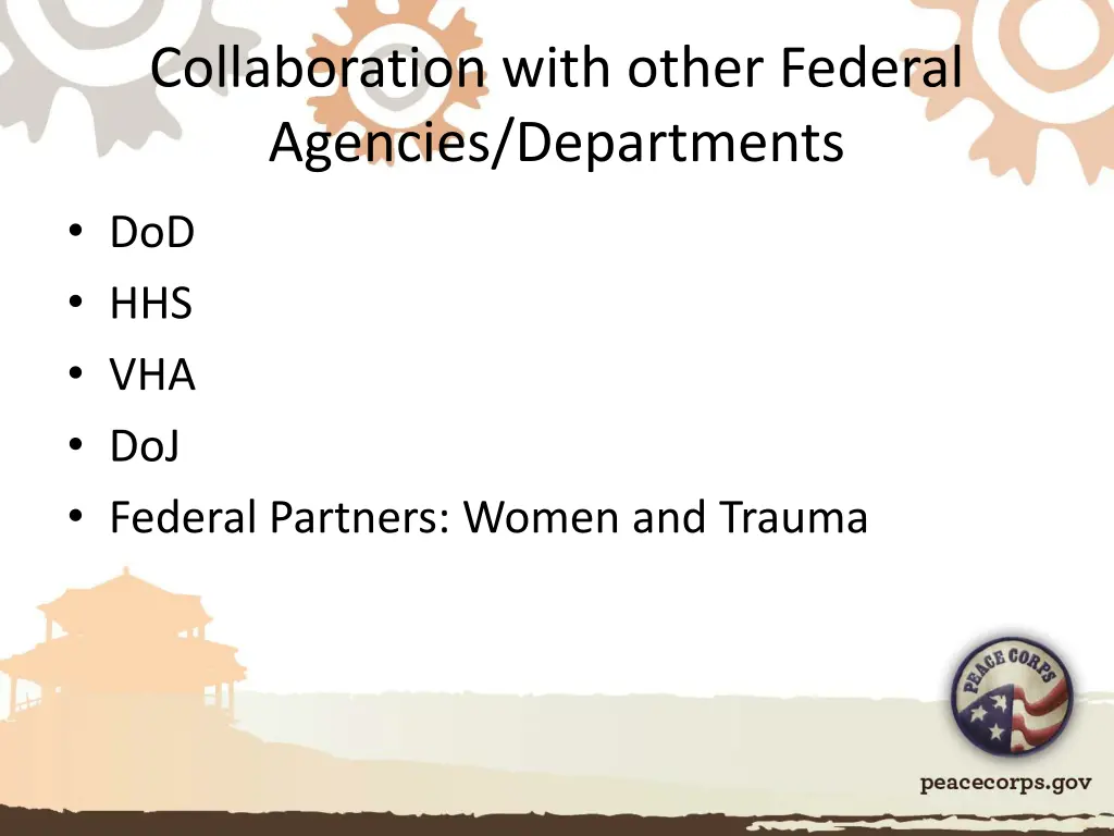 collaboration with other federal agencies