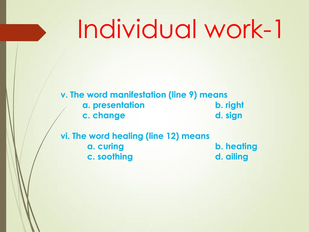 individual work 1 2