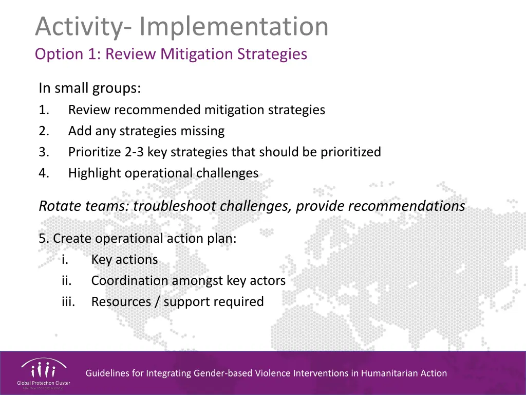 activity implementation option 1 review