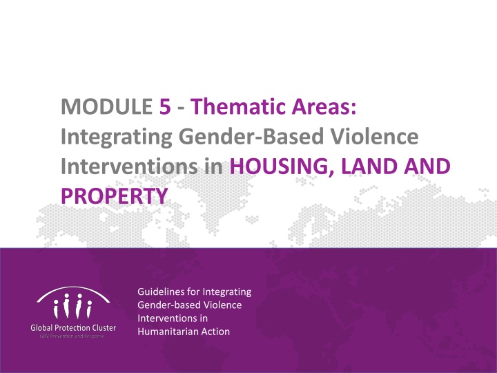 module 5 thematic areas integrating gender based