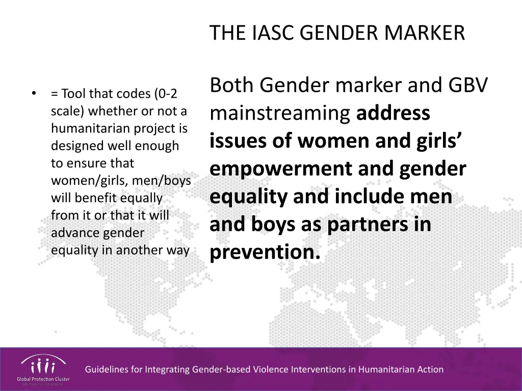 the iasc gender marker