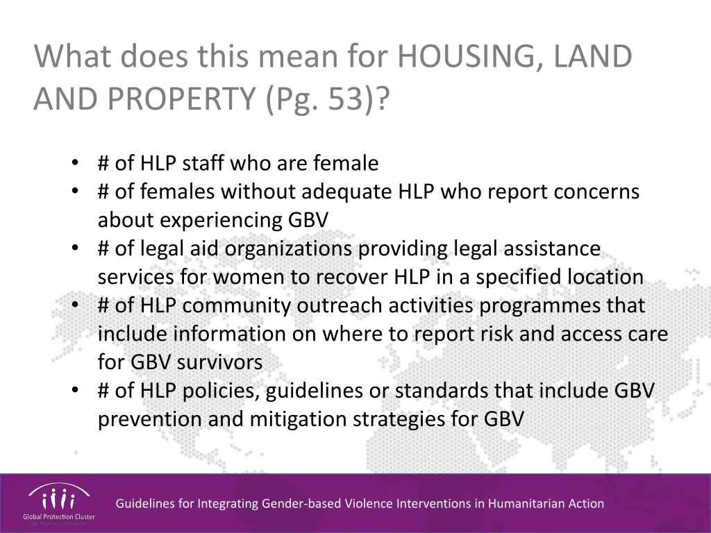 what does this mean for housing land and property 9