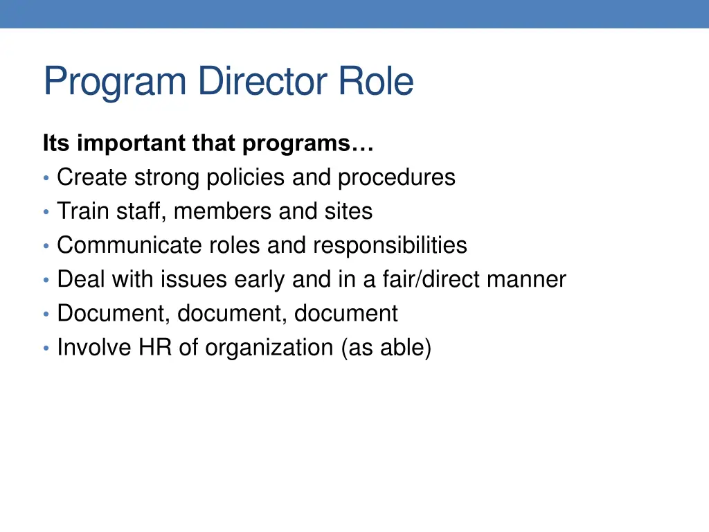 program director role