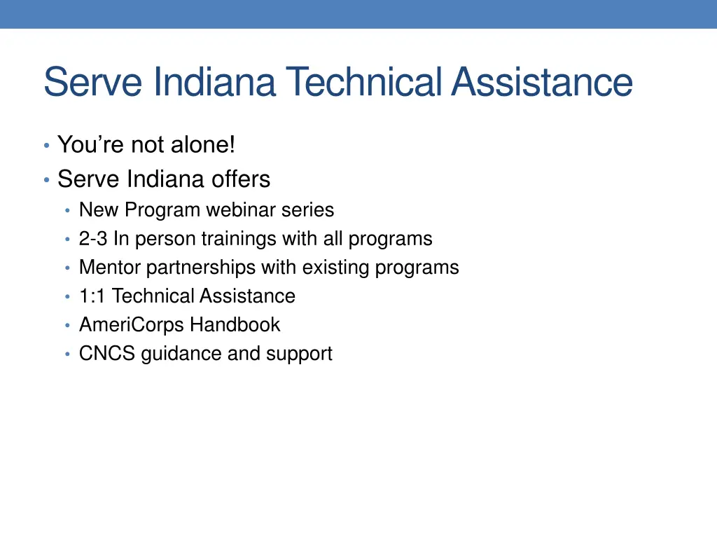 serve indiana technical assistance