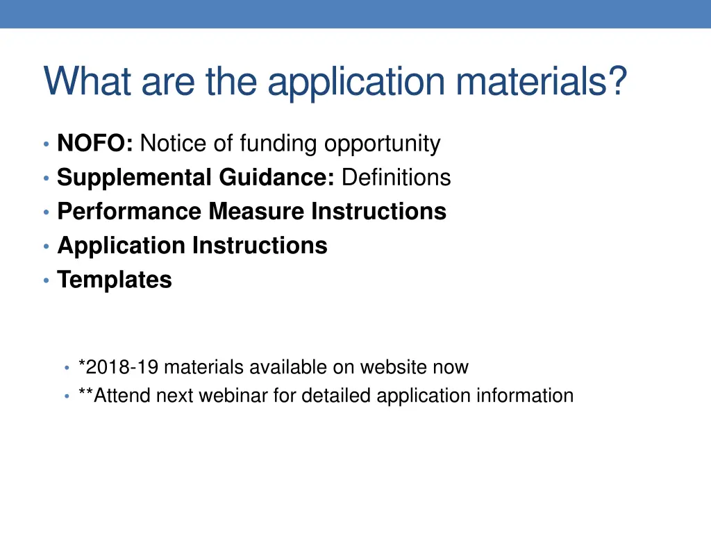 what are the application materials