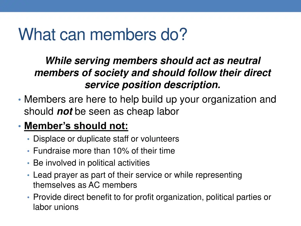 what can members do