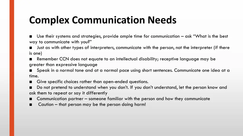 complex communication needs