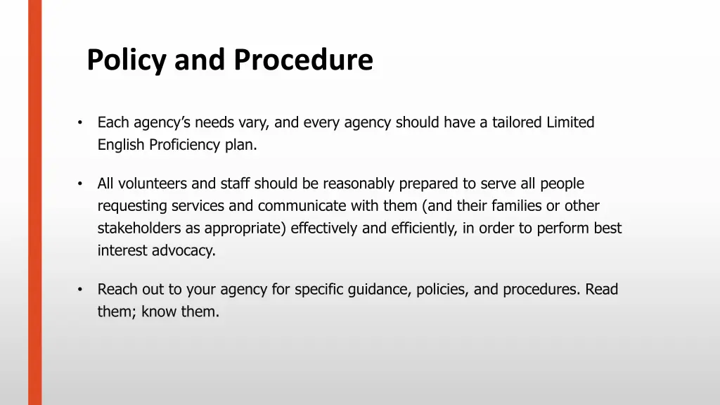 policy and procedure