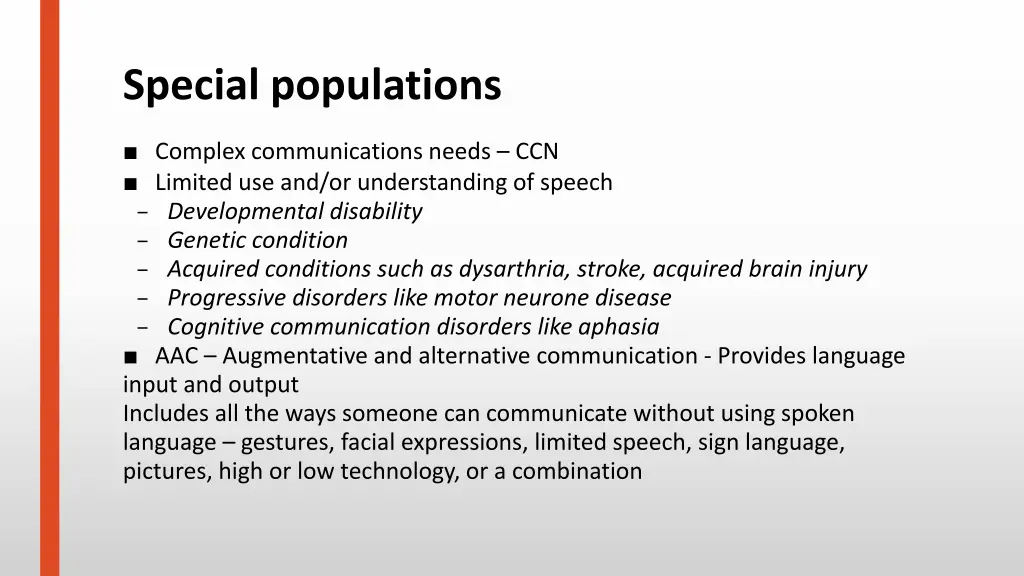 special populations 1