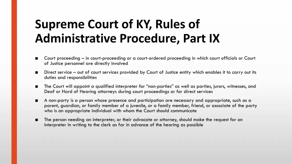 supreme court of ky rules of administrative