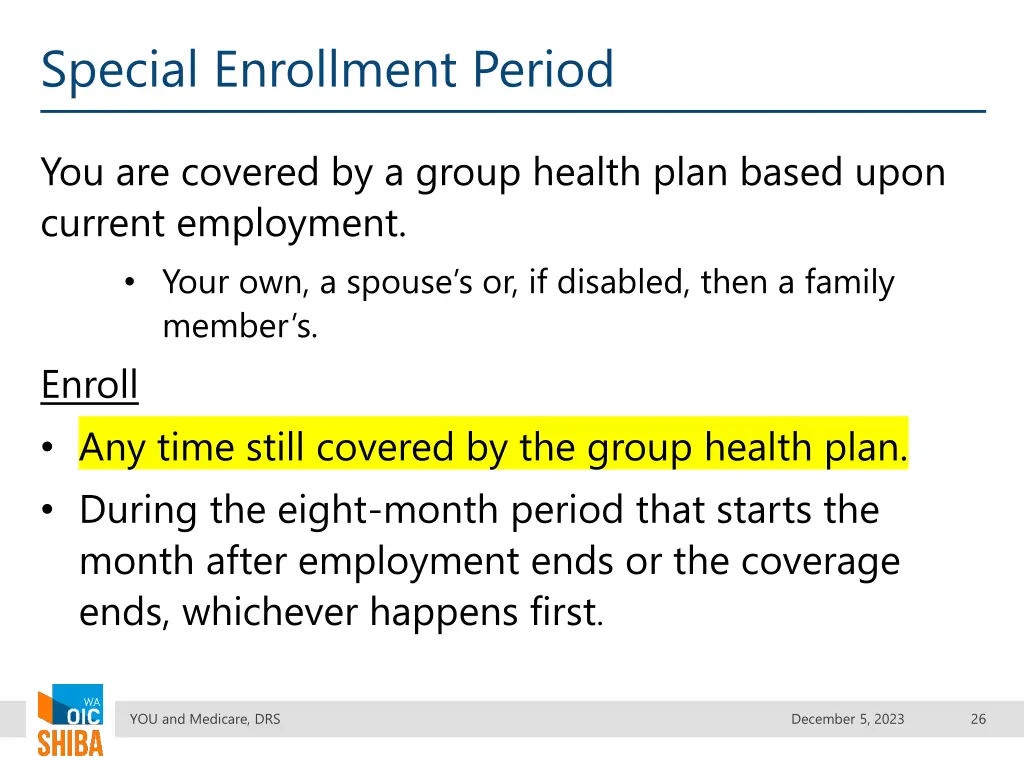 special enrollment period