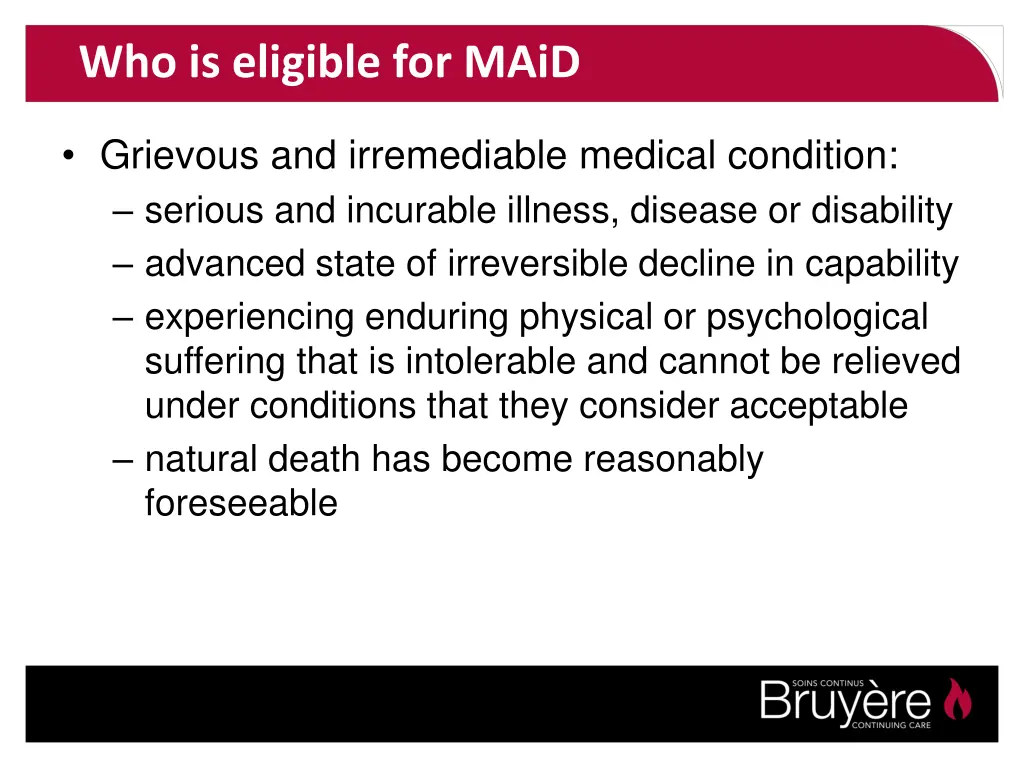 who is eligible for maid 1