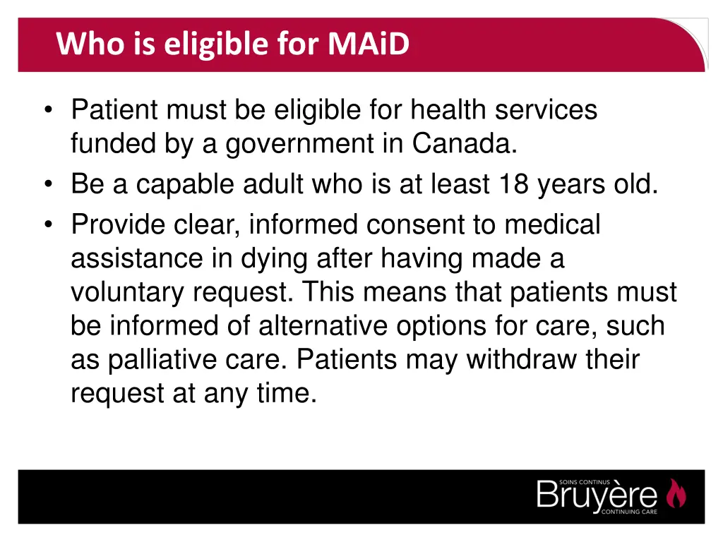 who is eligible for maid