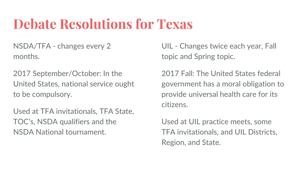 debate resolutions for texas