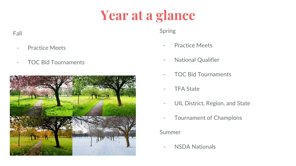 year at a glance