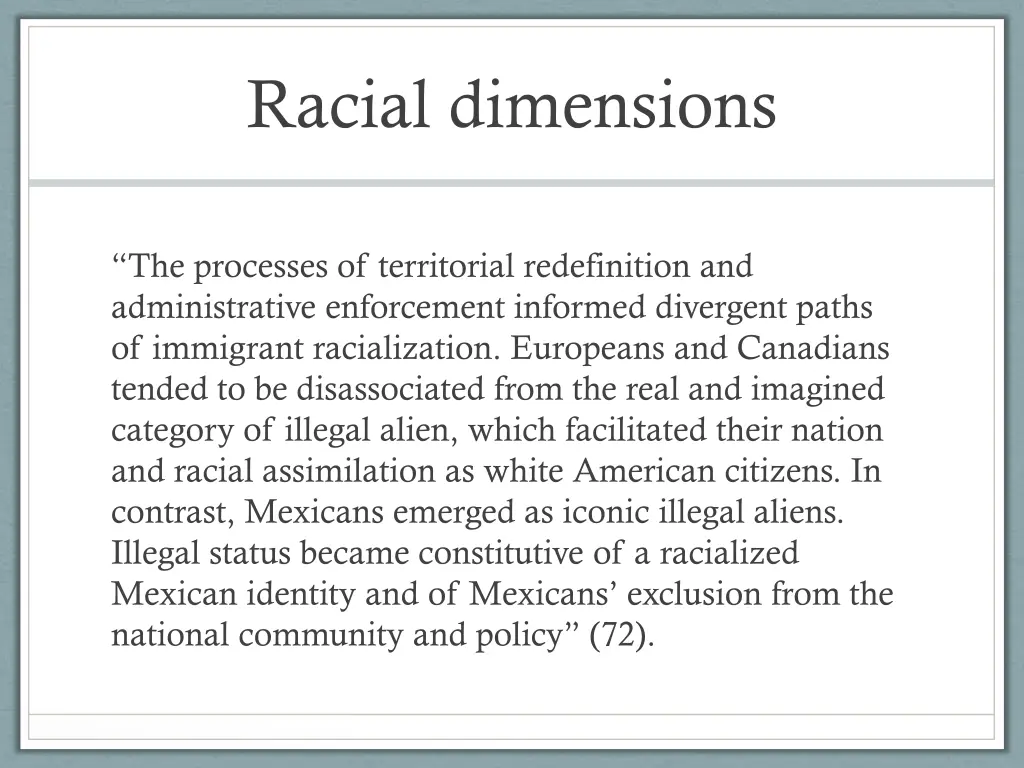 racial dimensions