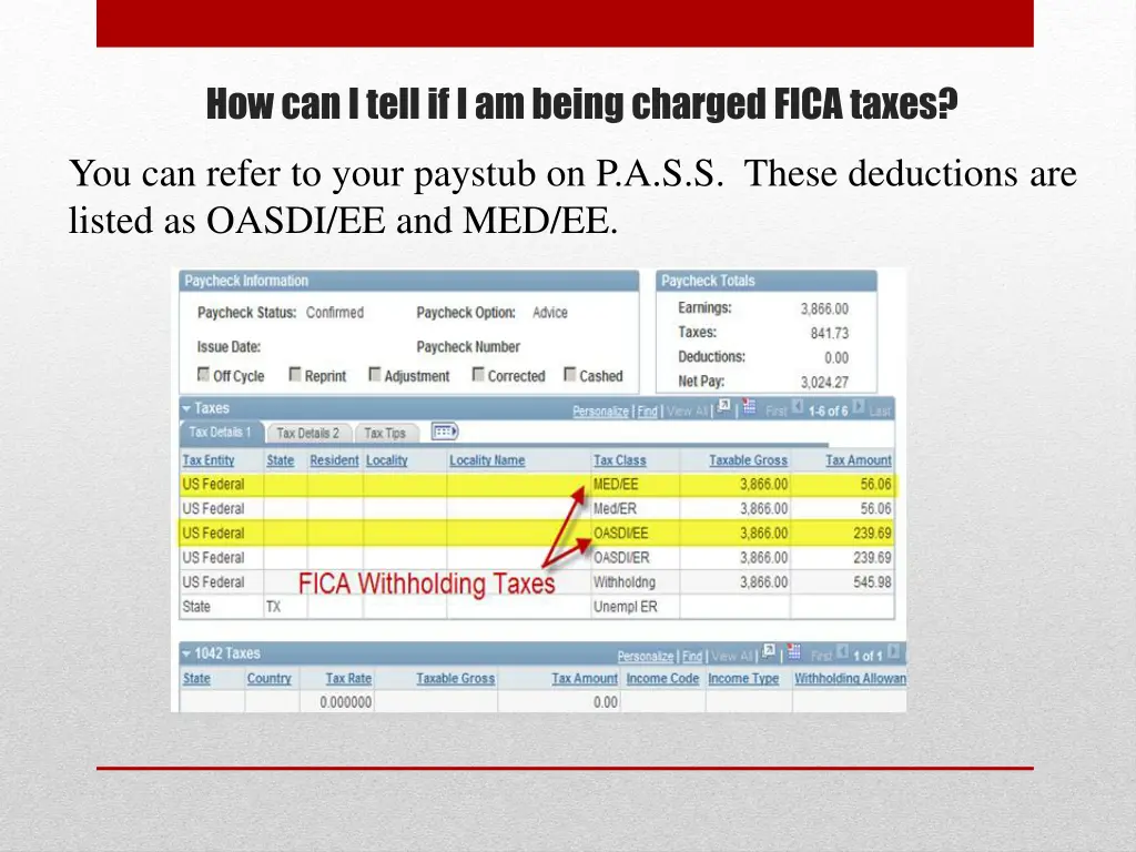 how can i tell if i am being charged fica taxes