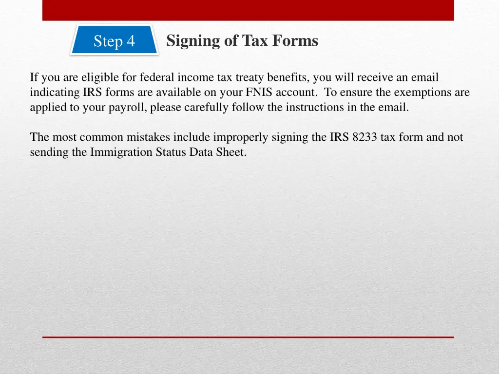 signing of tax forms