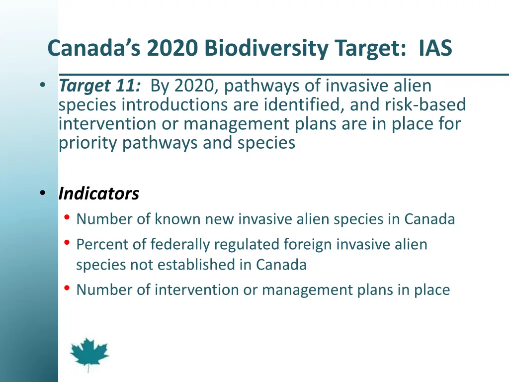 canada s 2020 biodiversity target ias