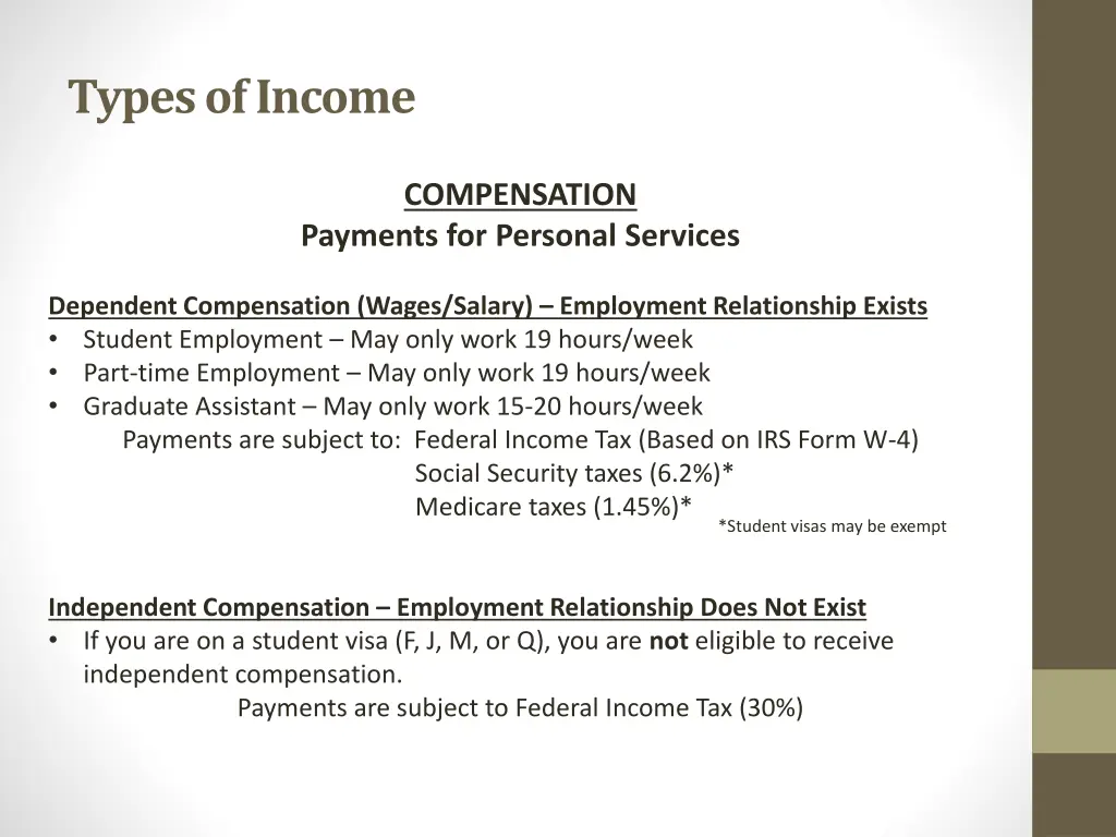 types of income