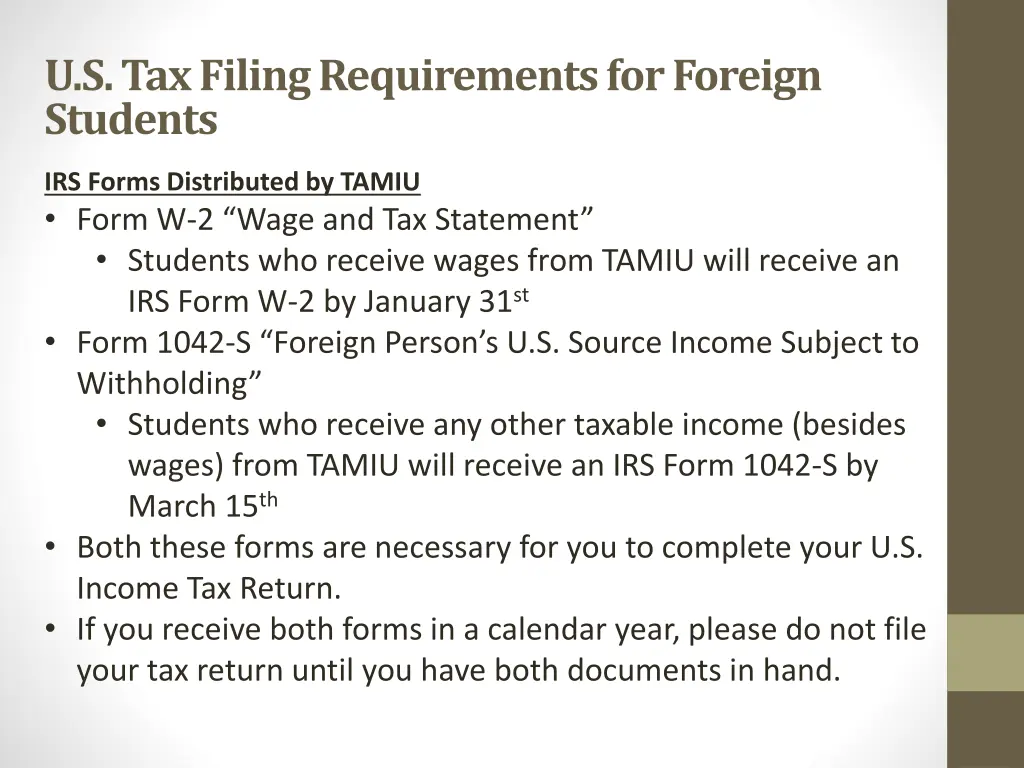 u s tax filing requirements for foreign students