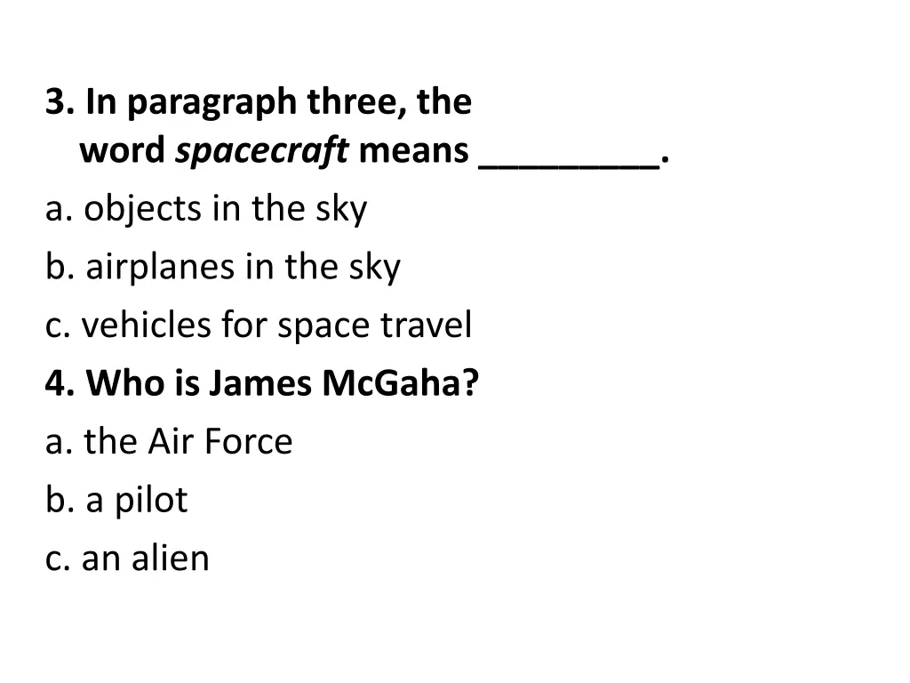 3 in paragraph three the word spacecraft means