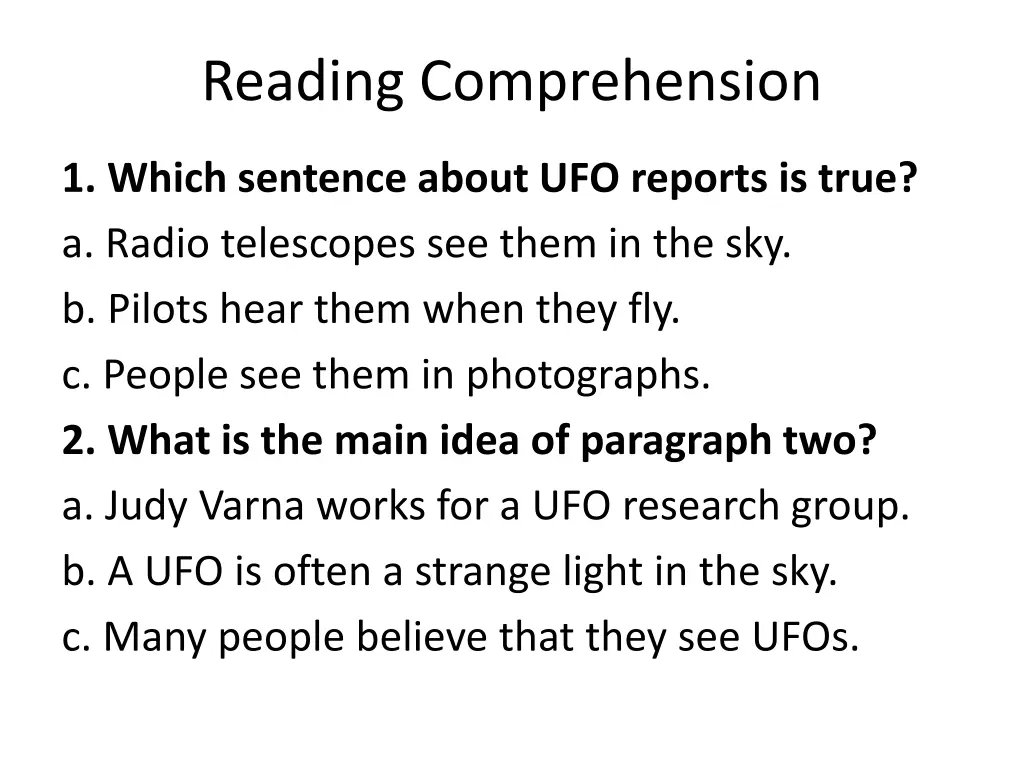 reading comprehension