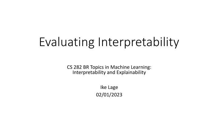 evaluating interpretability