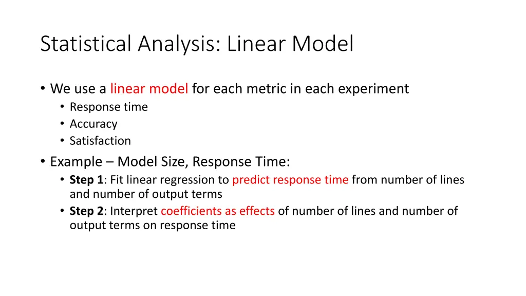 statistical analysis linear model 1