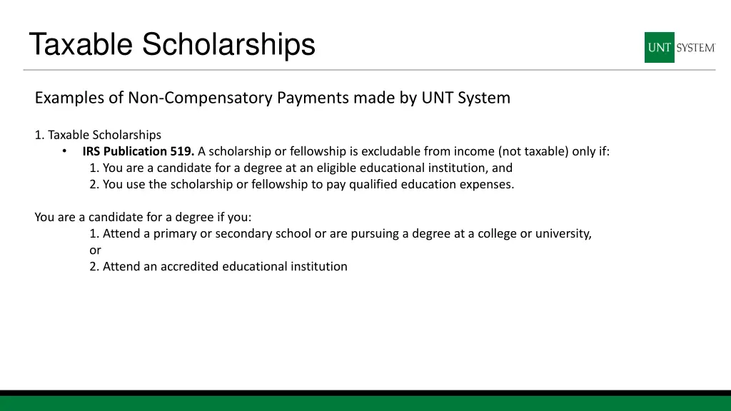 taxable scholarships