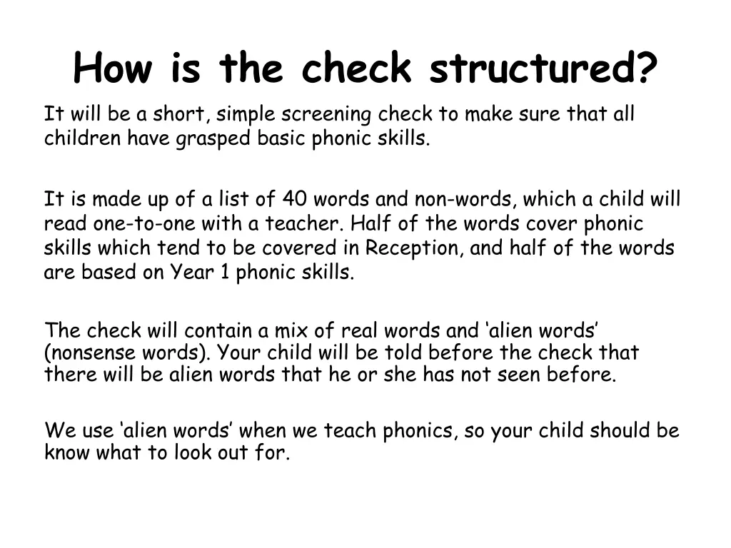 how is the check structured it will be a short