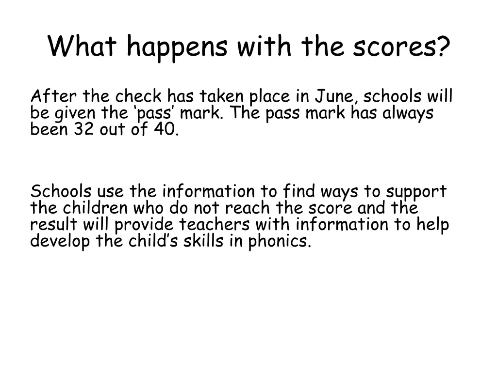 what happens with the scores