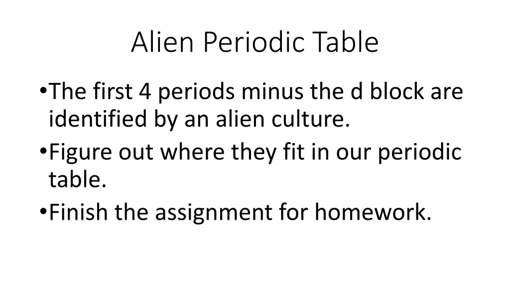 alien periodic table