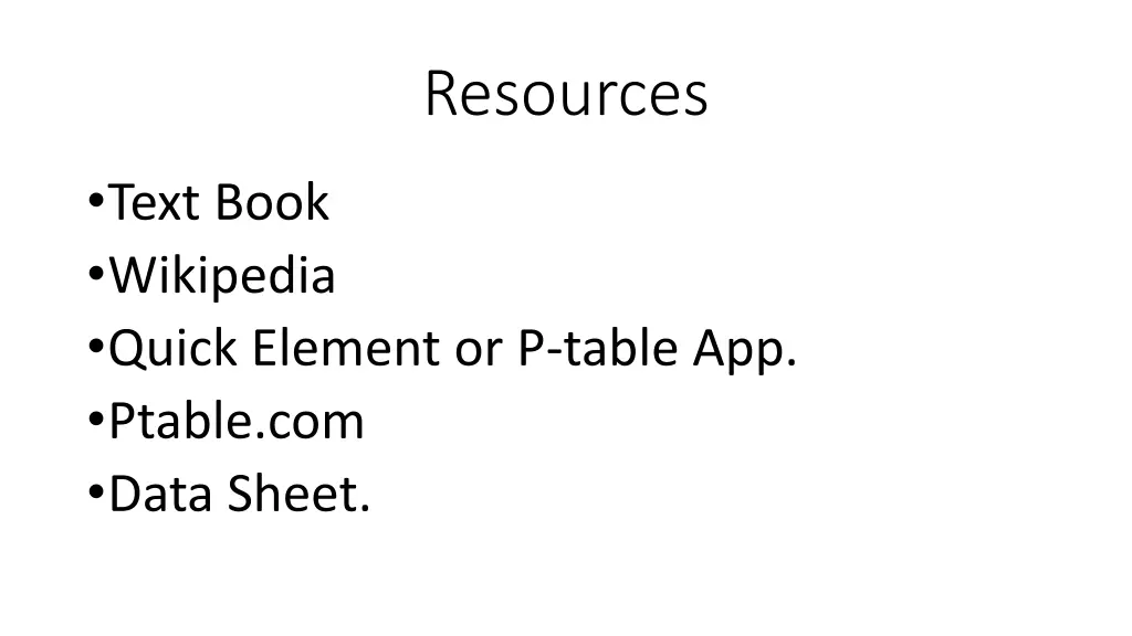 resources